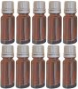 10 Fläschchen à 10 ml aus Braunglas zur Aufbewahrung von ätherischen Ölen, mit Originalverschluss (Bild für) 10 Fläschchen à 10 ml aus Braunglas zur Aufbewahrung von ätherischen Ölen, mit Originalverschluss