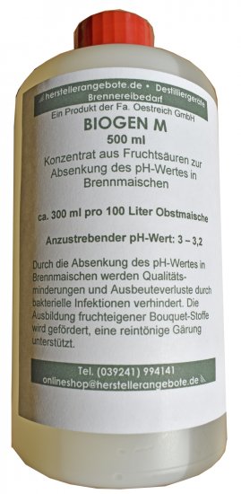 Biogen-M zur Ansäuerung von Obstmaischen, Inhalt 500 ml - Click Image to Close