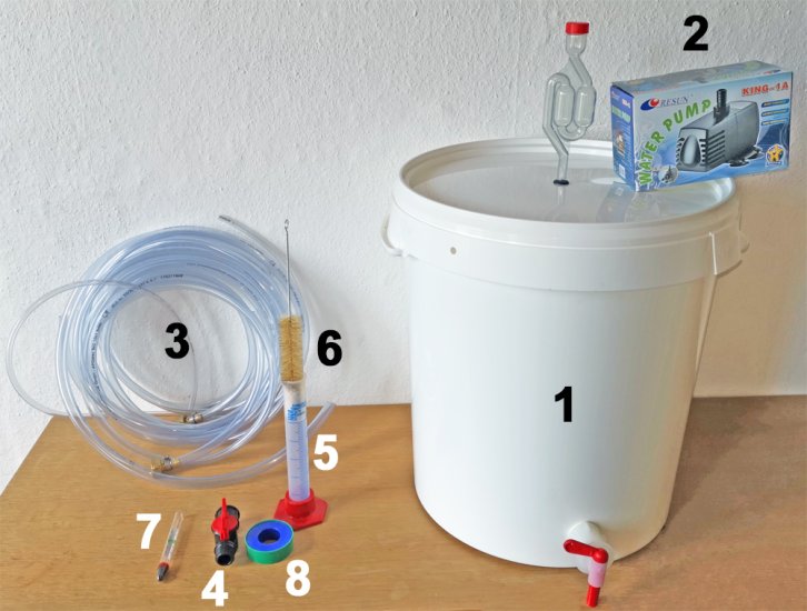 Combi-Set-30, accessory set with pump for stailess-steel stills up to 10 litres - Click Image to Close