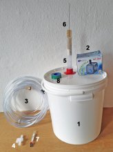 Accessory set with pump for stailess-steel smaller stills up to 2 litres