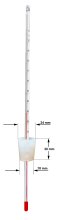 Destillier-Thermometer, 30 cm, mit Silikonstopfen Ø 18-24 mm (NS24))